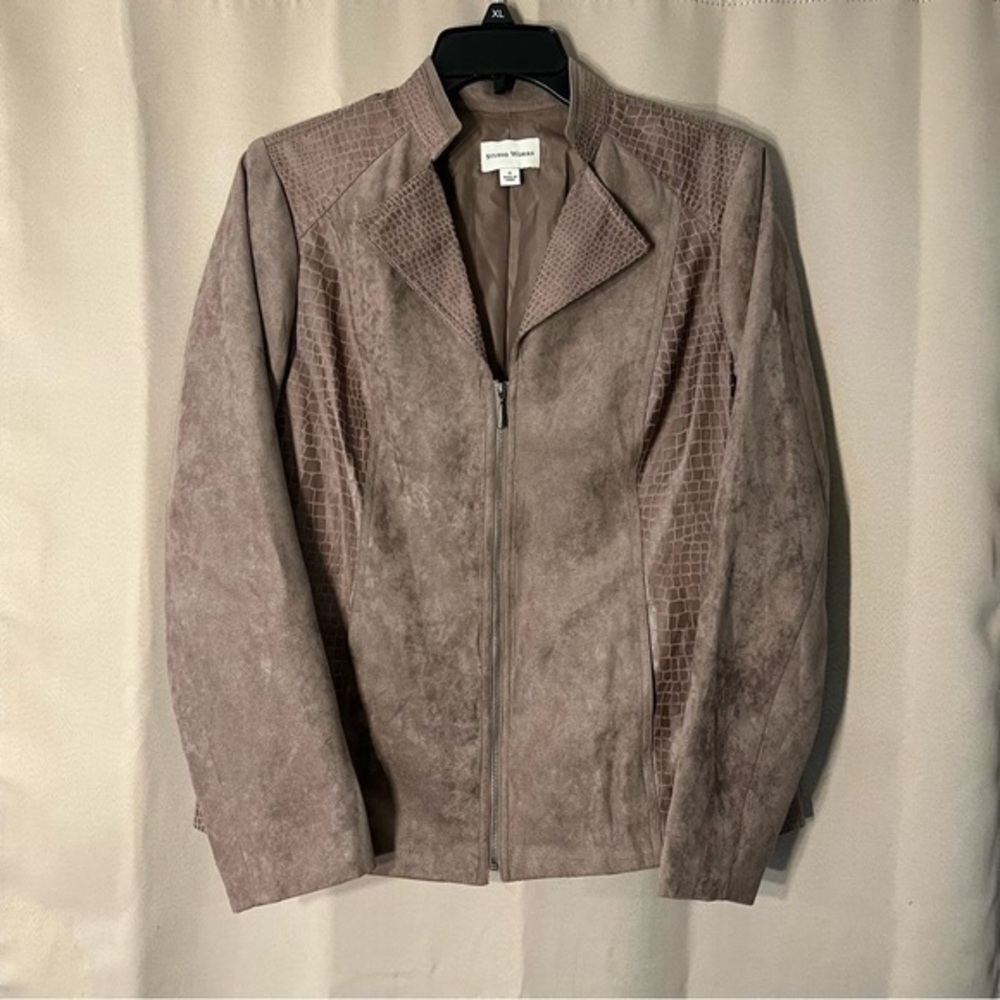 Studio Works Sz 8 Brown Zip Up Blazer Jacket